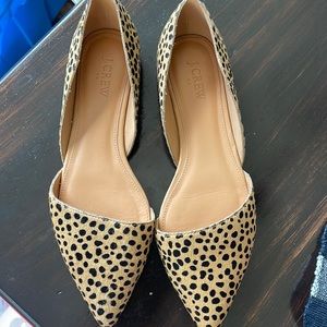 Jcrew slip on horse hair leopard print shoe